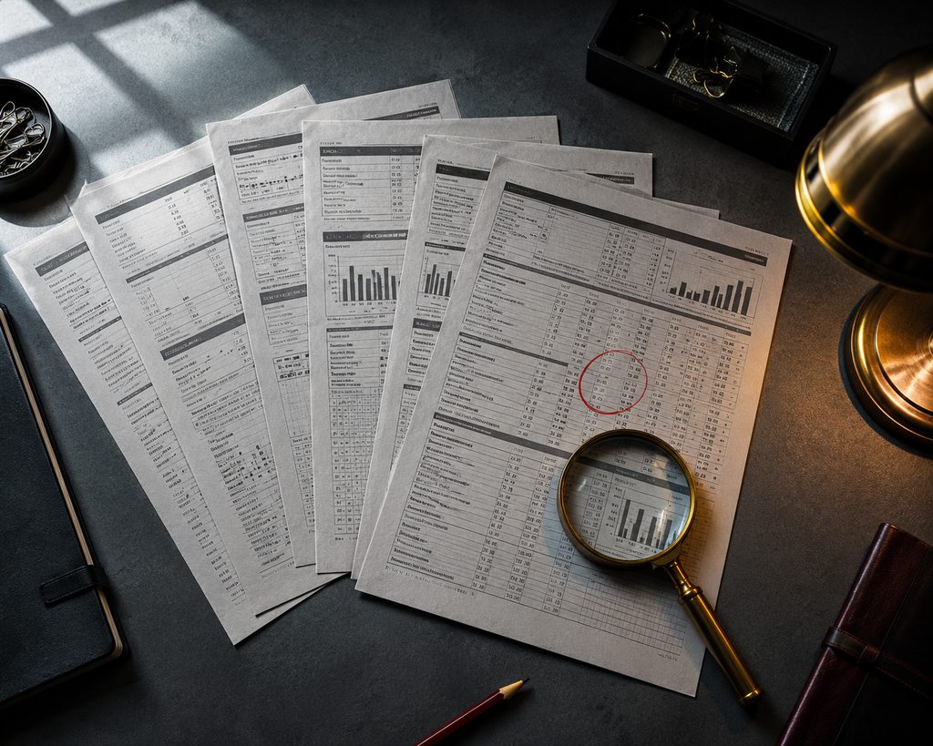 IPTV service providers compared on printed spec sheets, a magnifying glass held over the licensing rows