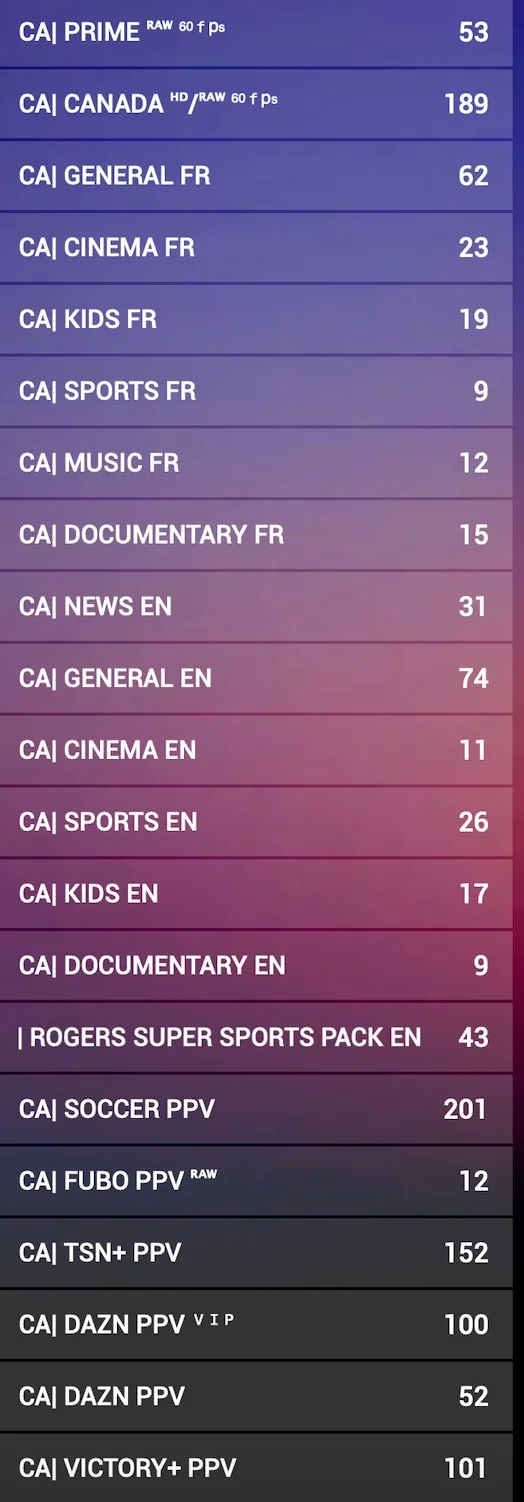 Canada Bilingual — Rogers, TSN+, DAZN, FR + EN bouquets — 1,200+ channels