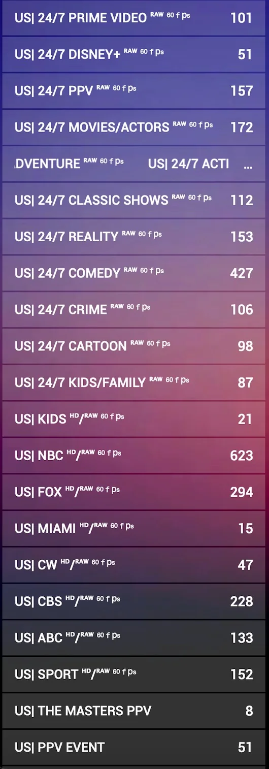 USA Networks + 24/7 — NBC, FOX, CBS, ABC, CW — 3,000+ channels