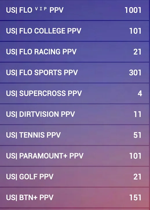 USA Specialty Sports — FLO, Tennis, Golf, BTN+ — 1,750+ channels