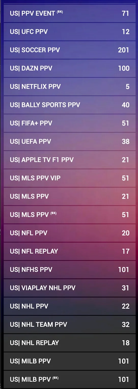 USA Pro Leagues — NFL, NHL, MLS, UFC, DAZN — 1,100+ channels